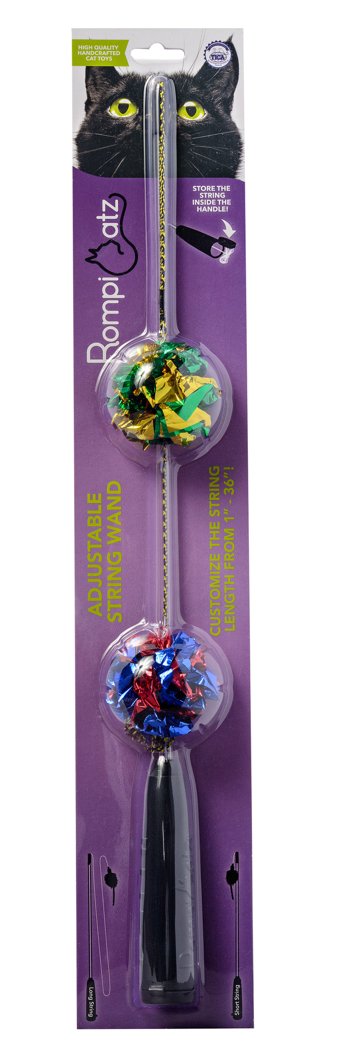 Adjustable String Wand Toy - Crinkle Balls – RompiCatz
